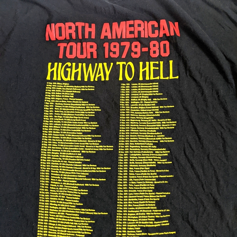 Ac/Dc 1979 World Tour T-Shirt - Gem